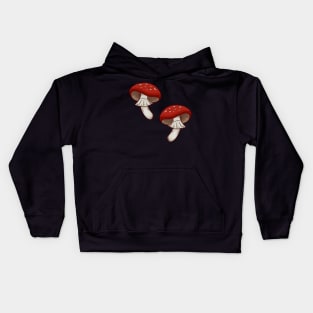 Toadstool Mushroom Fungi Repeating Pattern Kids Hoodie